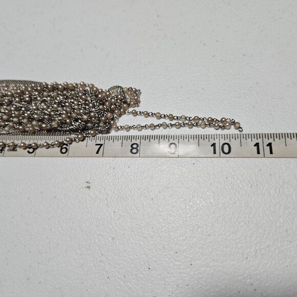 Elegant Faux Pearl Chunky Popcorn Multi Strand Chain Statement Necklace - Picture 9 of 9